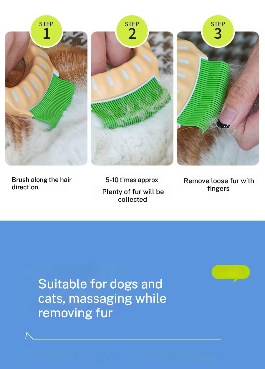 a Gentle, Flexible, Grooming Comb for Pets，Pet Grooming Brush for Dogs, Cats & Rabbits | Effortless Deshedding Tool to Remove Loose Fur