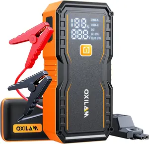 24000mAh Jump Starter for All Gas & Diesel Engines, 10000A Battery Jumper Starter Portable, 12V Jump Box with Quick Charger, Extended Jumper Cable, LED Display, USB, DC, Type C Port & LED Light