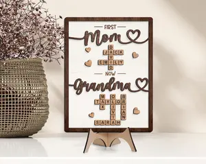 Gift For Mom, Grandma Gift, Mothers Day Gift, Personalized First Mom Now Grandma Wooden Sign