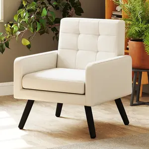 Living Room Mid-Century Modern Accent Chair,496 Lb. Weight Capacity, Soft Velvet Fabric, High Back Upholstered Armchair with Solid Legs,Enjoy Reading and Relaxing in Timeless Comfort & Style,6 Vibrant Colors