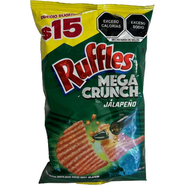 Ruffles Mega Crunch Jalapeno (5 Bags of 42g each) Crunchy Crispy Snack Chip