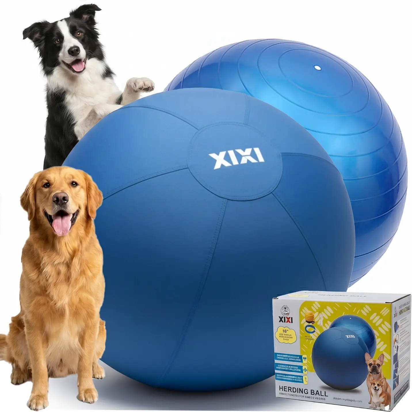 XIXI Inflatable Herding Ball for Dogs - Interactive Push & Chase Outdoor Toy - Durable Exercise Ball for High Energy Breeds&Summervibes, Herding Ball Balls, Ball Toy Balls