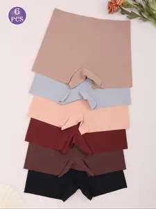 Women's Solid Color Boyshorts, Soft Comfy Breathable Seamless Panty for Daily Wear, Underwear for All Seasons, Panties