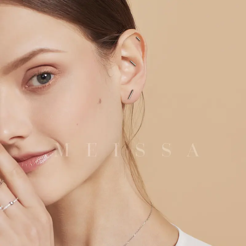 Tube Bar Screw Back Earrings, S925 Sterling Silver & Gold & Rose Gold Minimalist Tiny 20g Unisex Studs Bar Cartilage 20 Gauge Earrings Multi Piercings 4mm 6mm 8mm Sizes Stackable Hypoallergenic Comfort Sleep On Jewelry Gift for Her Him Christmas Birthday