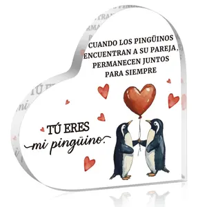 Spanish Romantic Acrylic Gift, Wedding Anniversary I Love You Heart Shape Plaque, Christmas Valentine's Day Present for Him Her