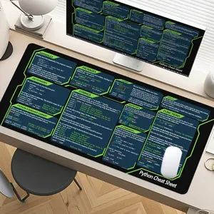 Python Cheat Sheet Desk Mat Gaming Desk Accessory Gaming Mouse Pad XXL Extended Mouse Pad for Laptop Large Mouse Pad for Desk with Non - Slip Rubber Base Stitched Edges Surface for PC Gamers Office Workers & Home Use