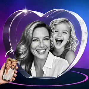 ArtPix 3D Crystal Photo, Personalized Gifts for Women, Wife, Men, Mom, Father, Her, Him, Dad, Grandpa, Great Customized Gift with Your Own Photo, Custom Glass 3D Laser Etched Picture Wedding - Heart