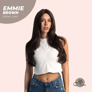 JBEXTENSION 26 Inches Curly Women Wig Pre-Cut Frontlace Glueless Wig EMMIE