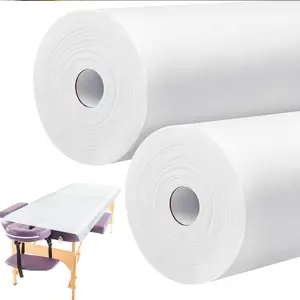 50 sheets/2 Roll Disposable Non Woven Bed Sheets 31 x 71 Inch Massage Table Paper Covers Non Woven Fabric Massage Sheets Waterproof Spa Breathable Bed Cover for Beauty Salon, Hotels(White)