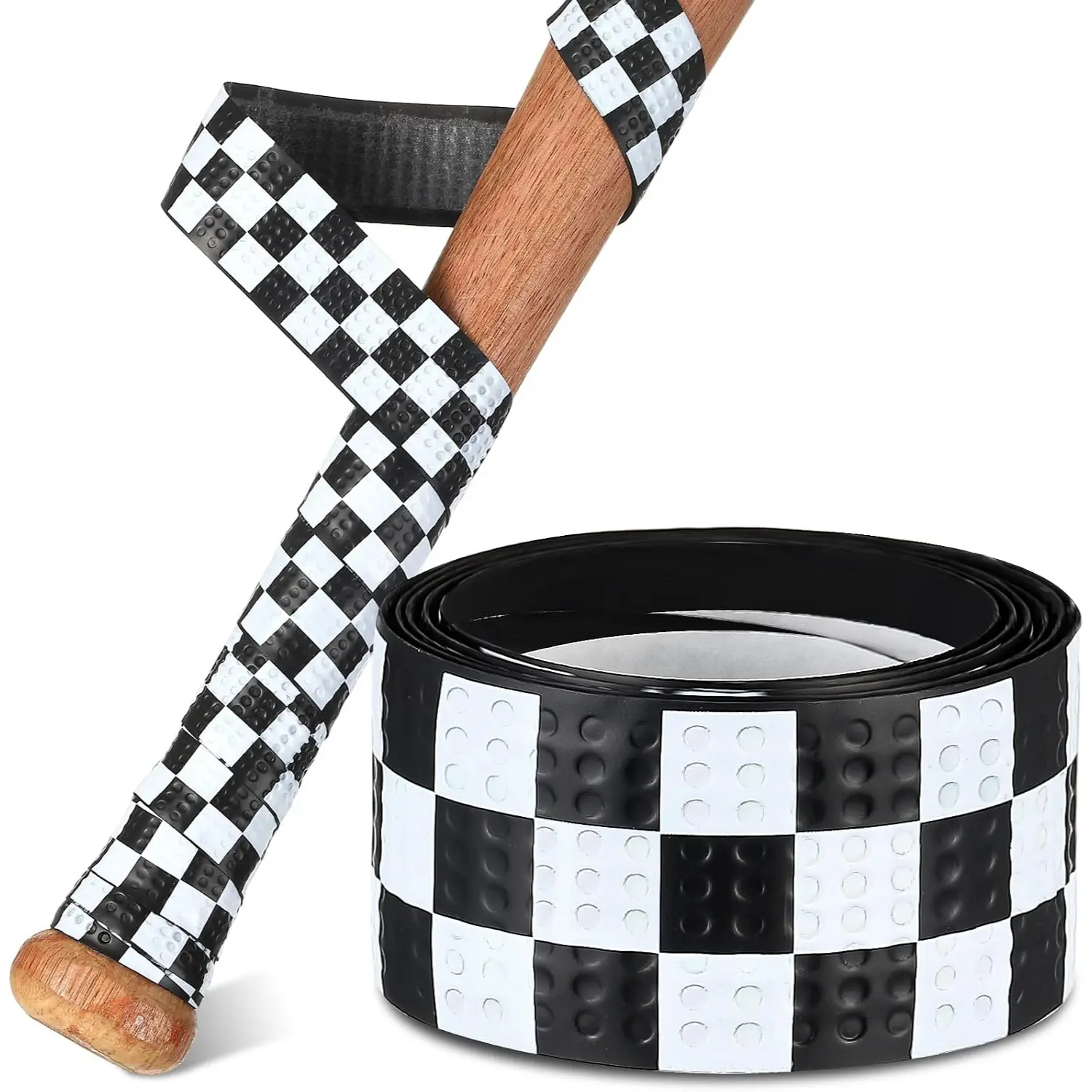 Plaid Pattern Baseball Bat Grip Tape, 1.1mm Textured Handle Wrap, 100cm Length for Multiple Sports Including Baseball, Softball
