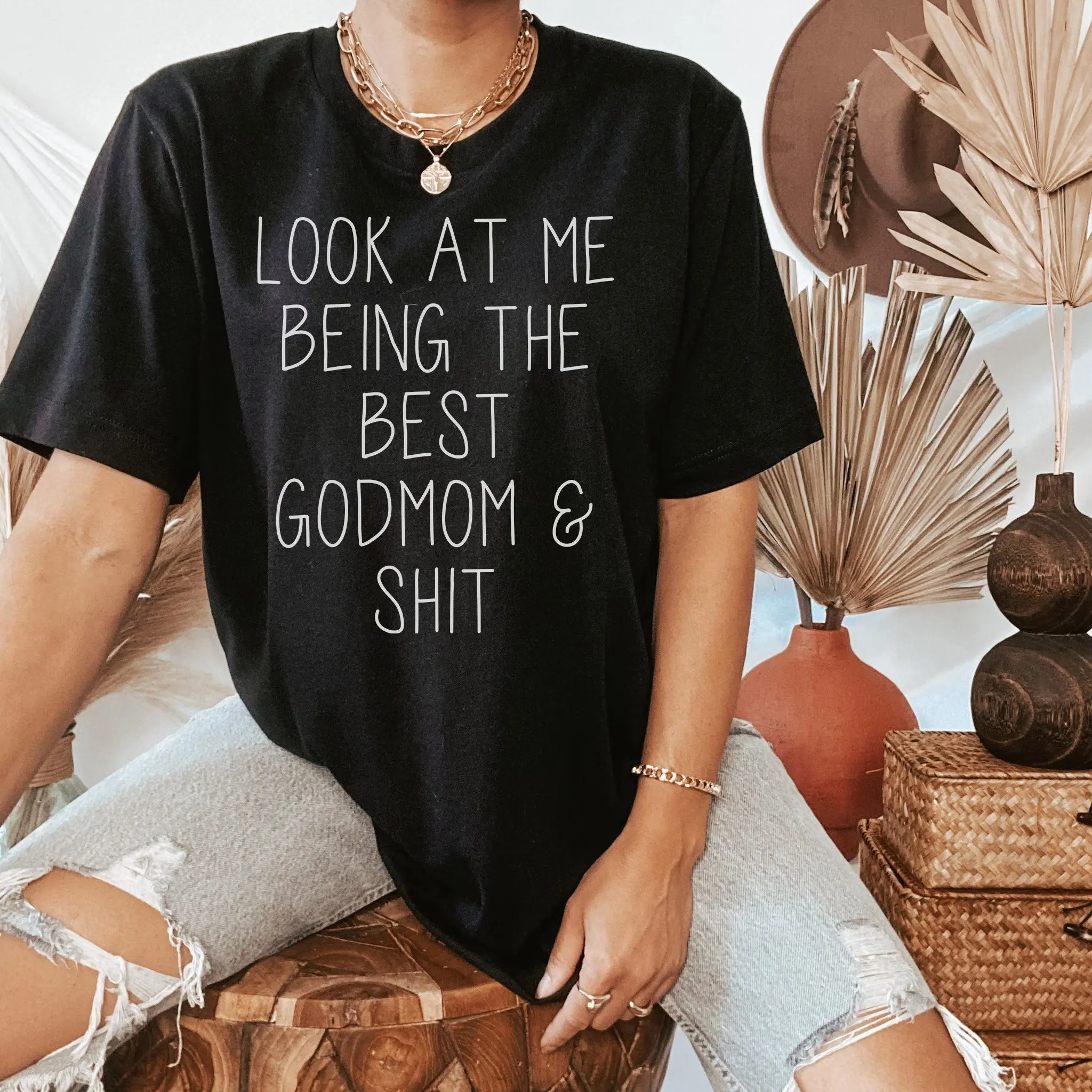 Godmom Gifts, Godmom Shirt, Godmom Tshirt, Godmom Birthday Gifts for Men and Women