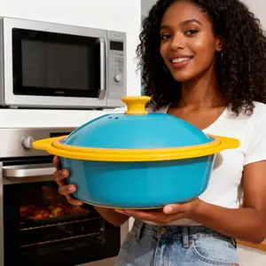 Silicone Microwave Pot, Oven Pot, Rice Cooker, Steamer, Portable Cooking Box, Lunch Box, Food Grade Silicone, Multi-Functional Pot