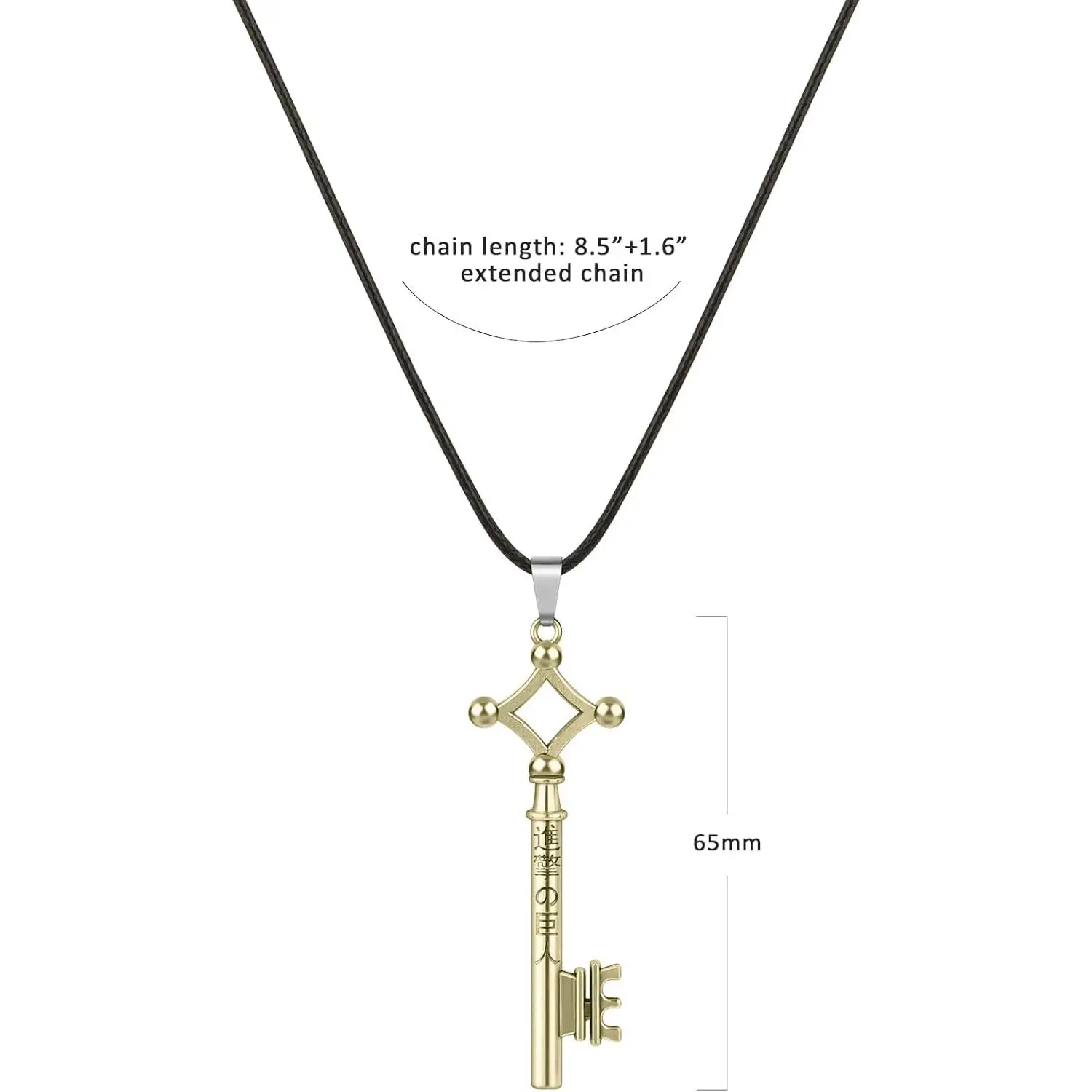 Attack on Titan Eren Key Pendant Necklace, Survey Corps Wings of Liberty Jewelry Accessories, Gift Necklace, Costume Jewelry Accessory, Shingeki No Kyojin, Anime Necklace