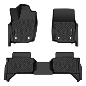 G-PLUS TPE Floor Mats for 2024-2025 Toyota Tacoma Double Cab, All-Weather Custom Fit Laser Measured Waterproof Truck Liners, Front & Rear Row Full Se