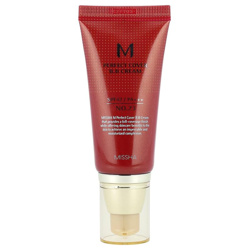Missha M Perfect Cover B.B Cream, SPF 42 PA+++, No. 23 Natural Beige, 1.69 fl oz (50 ml)