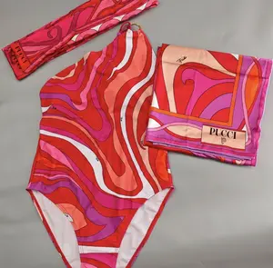 Emilio print one pc bathing suit