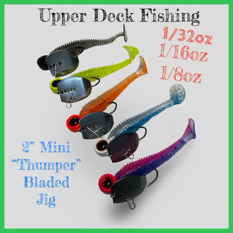 2” Mini “THUMPER” Blade Bait Series With 3 Ripple Shad Swim Baits