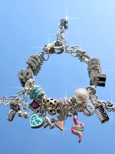 Friendship Bracelet Charm, Music Charm Bracelet, Piano Charm Bracelet, Animal Snake Charm Bracelet, Vintage Disco Ball Charm Bracelet, Zinc Alloy Bracelet, Decor Bracelets, Adjustable Bangle Jewelry