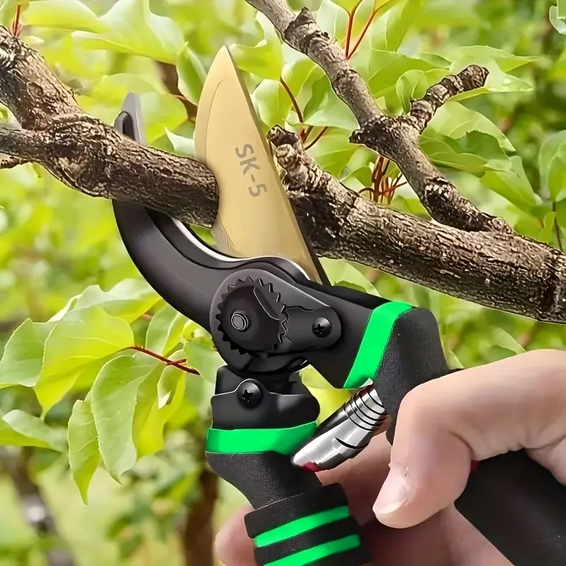 8.5-Inch Professional Titanium Bypass Garden Clippers (T13) - Extremely Sharp Heavy-Duty Handheld Garden Pruners, High-Quality Tree Trimming Tool for Gardening, Hedge Trimming