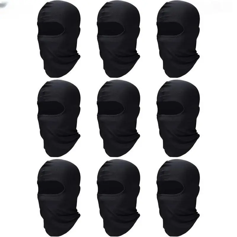 Men's Ski Mask Set - 6/8/9-Pcs Polyester Spandex 1-Size All-Seasons Balaclava, Moisture-Wicking Full Face Gaiter, Breathable Outdoor Sports Protective Gear Accessory