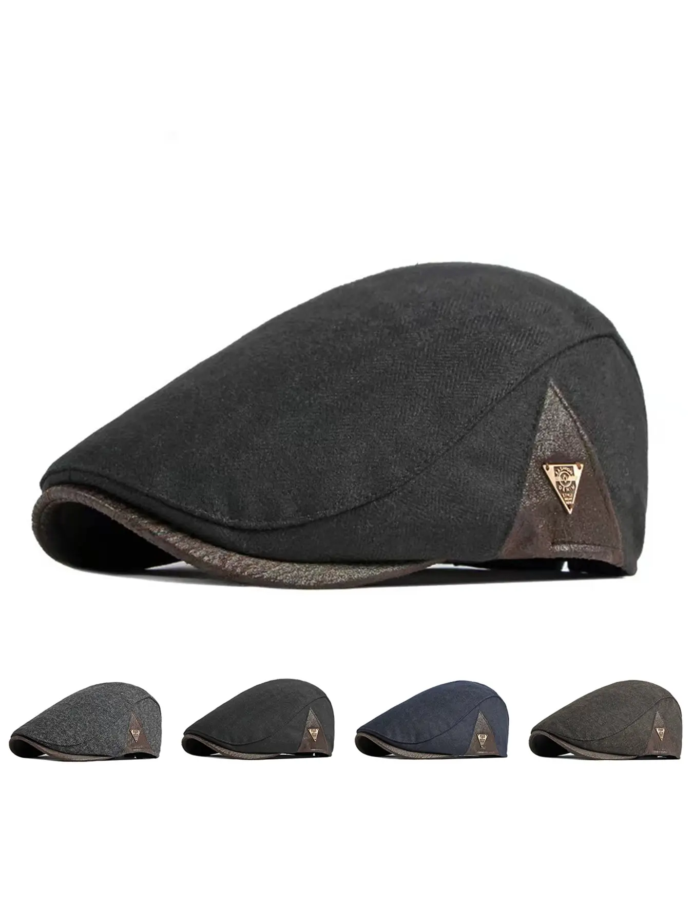 Unisex Adjustable Triangle Beret Hat, Casual Woven Fabric Sun Protection Cap for Spring & Fall Travel Beach Vacation Outdoor Use, Fashion Matching Hat, Adjustable Sunscreen Hat, High Quality Hat