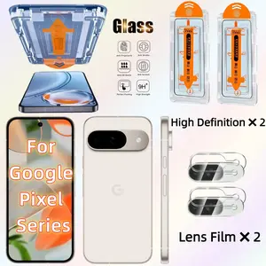 2-Pack Screen Protector and Camera Lens Cover for Google Pixel 6/6a/7/7a/8/8a/8pro/9/9a/9pro Xl/10/10proxl, 9h Hardness, Bubble-Free and Easy Installation, Scratch Resistant