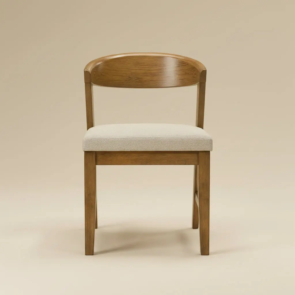 Ozark Organic Modern Walnut Side Chair with Upholstered Fabric Seat (Set of 2)