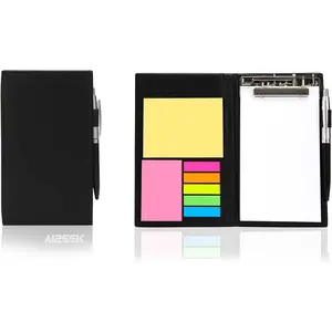 Sticky Notes Notebooks Colored Page Markers Bundle Set, Rectangular Notes and Index Tabs Flags Organizer, W/Fashion Ballpoint Pen, Leather Look Design Holder,Office and Teacher .