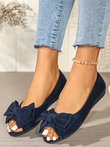 Langmoon Women's Foldable Ballet Flats, Rhinestone Loafers, Fashion Low-Top Shoes, Textile Material, All Seasons Wear