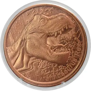Dinosaur Copper Coins – 1 oz Pure Copper Coin Series 39mm with Capsule