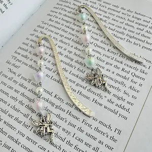 Beaded Metal Bookmark Flower Garden Fairy Handmade Gift for Readers