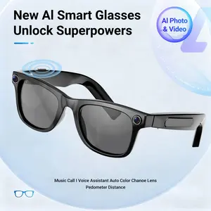 AI Smart Glasses for Men & Women, Music Playback & Hands-Free Calls, Bluetooth Sunglasses with Translator, Audio Glasses with Chat GPT, UV & Blue Light Protection