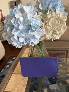 Pre-owned Louis Vuitton Leather Clutches & Wristlets Purple Epi Neverfull Pouch in Like New Condition