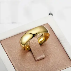 Simple Engagement Ring, Solid Color Smooth Stainless Steel Men's and Women's Rings, Daily Casual Wear Accessories Titanium Wedding Band