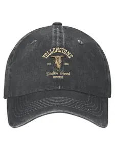Yellowstone Dutton Ranch Montana Retro Western-style Baseball Cap with Bull Head Element for Ranch Life Outdoor Adventures and Gifts