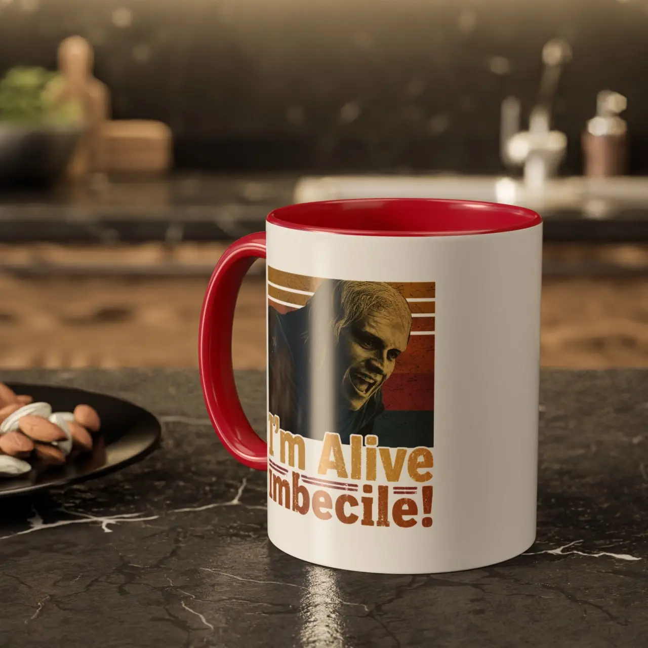 H0use 0f the Dr4g0n Aem0nd T3rg3ryen Mug, I’m Alive Imbecile Accent Mug, Aemond Targaryen Coffee Cup, Targaryen Fan Gift, Fantasy TV Series Unisex Mug