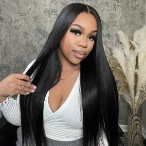 Wiggins Hair 250% Density Ready Go Glueless Wig Human Hair Pre Cut Straight 4x7 Lace Closure Wig Pre Bleached 5x7 Lace Closure Wig Beginner Friendly