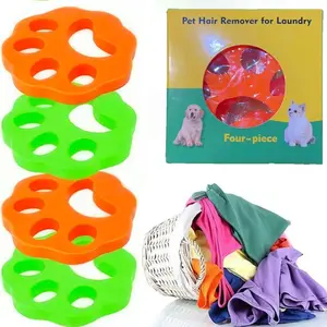 4pcs/set Paw-Shaped Pet Hair-Removal Laundry Balls, Reusable Pet Hair Remover for Clothes, Carpets & Home Goods
