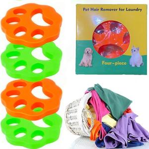 4pcs/set paw shaped pet hair removal laundry ball, reusable pet hair remover for clothes, carpets, household items