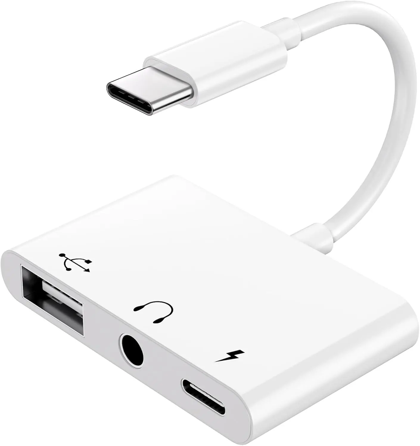 USB C to 3.5mm Audio OTG Adapter,3in1 USB-C to USB Adapter with 3.5mm Headphone Jack Adapter and 60W PD Fast ,Compatible with  Type-C Phones,Laptops,iPad Pro,Phone 15.