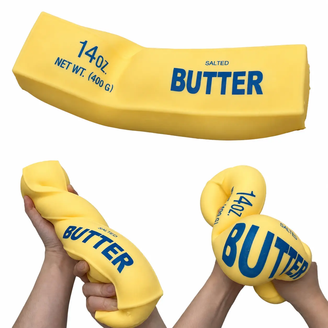 14 oz Giant Butter Stick Jumbo Squishy - 9.84 in High-Density Unisex Fidget Toy, Sensory Stress Reliever for Fidgeting, Fast/Slow Rising, Birthday Gifts for Kids/Adults