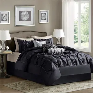 Madison Park  Laurel 7 Piece Comforter Set, Queen - Black