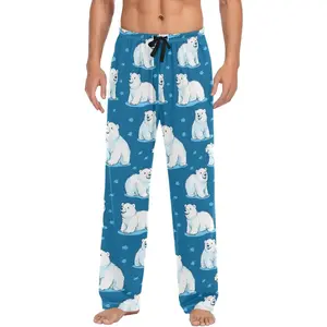 Men's Polar Bear Print Pajama Pants Lightweight Soft Modal Polyester Sleepwear with Pockets for All-Day Comfort Casual Loungewear and Nightwear Pyjamas Homewear Menswear Pjs Stylish Elastic