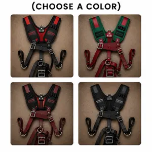Waxwing Leather Straps - Adjustable Straps for Comfort & Strength - Available in Red or Black