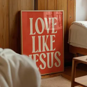 Frameless Canvas Wall Art Poster, Love Like Jesus Minimalist Style Decor, Perfect for Living Room Bedroom Decoration, Modern Home Decoration, Modern Minimalist Design