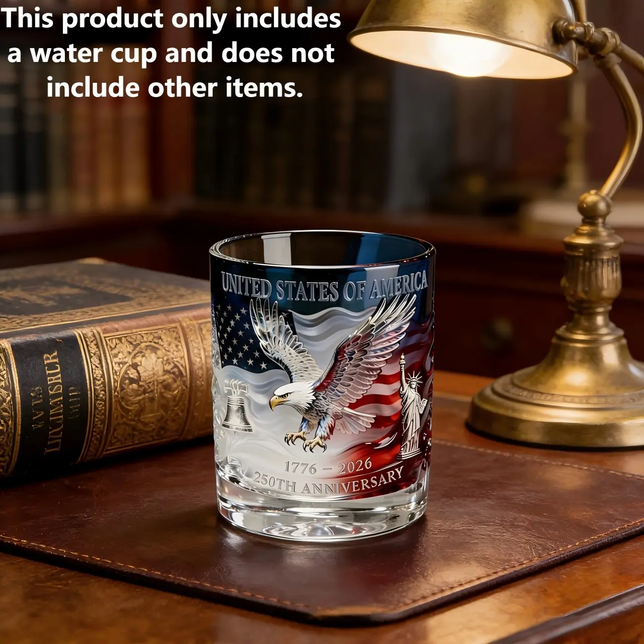 250th Anniversary Whiskey Glass, Whiskey Cups, Bourbon Drinking Glass, Drinkware Glass, Drinking Glass Tumbler, Glassware Drinking Glasses, Glass Tumbler Cup, Perfect Gift for Men & Couples, Ideal for Independence Day, Father's Day & Daily Use