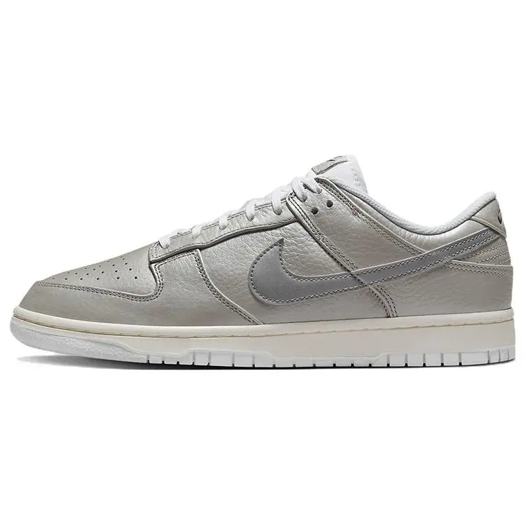 Nike Dunk Low Metallic Silver Retro Durable Non-slip Skate Shoes Men's DX3197-095