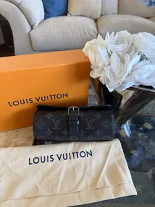 Pre-owned Louis Vuitton Coated Canvas Bag Accessories Monogram Eclipse Watch/Jewelry Case in Brand New Condition Full Set