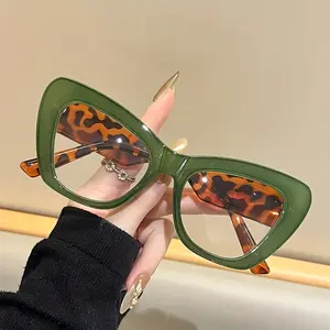 Vintage large frame butterfly Y2K anti blue light, anti radiation, anti fatigue Leopard Pattern Eyeglasses women's reading glasses, the best choice for gift decoration and reading