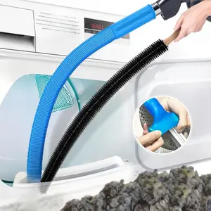 2 Pieces Dryer Vent Cleaner Kit Compatible with All Vacuum Cleaner, Dryer Lint Brush and Vacuum Hose Attachment with Stretch Universal Connector, Quickly Lint Remover